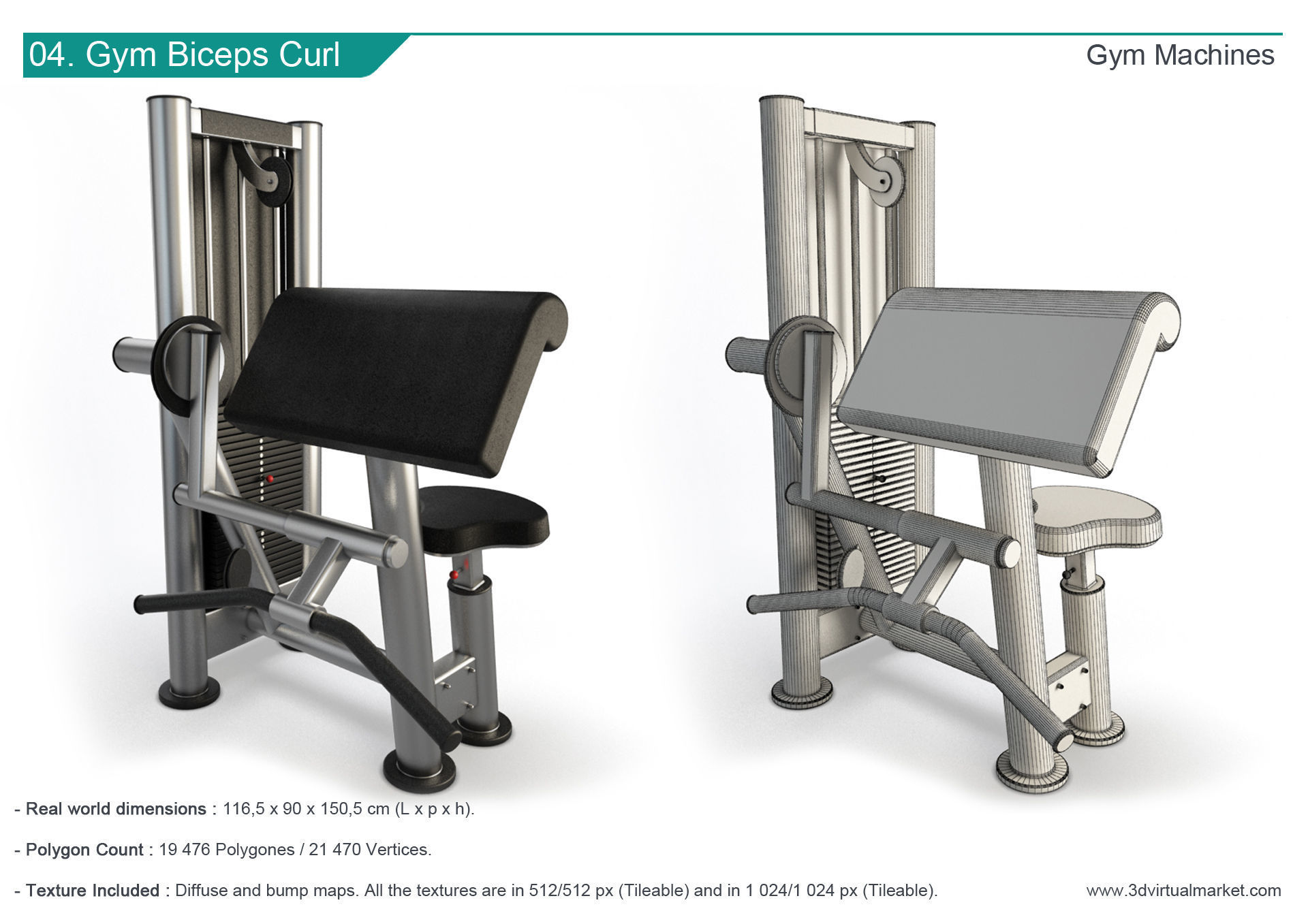 Fitness Machine Room Collection 3D model_5
