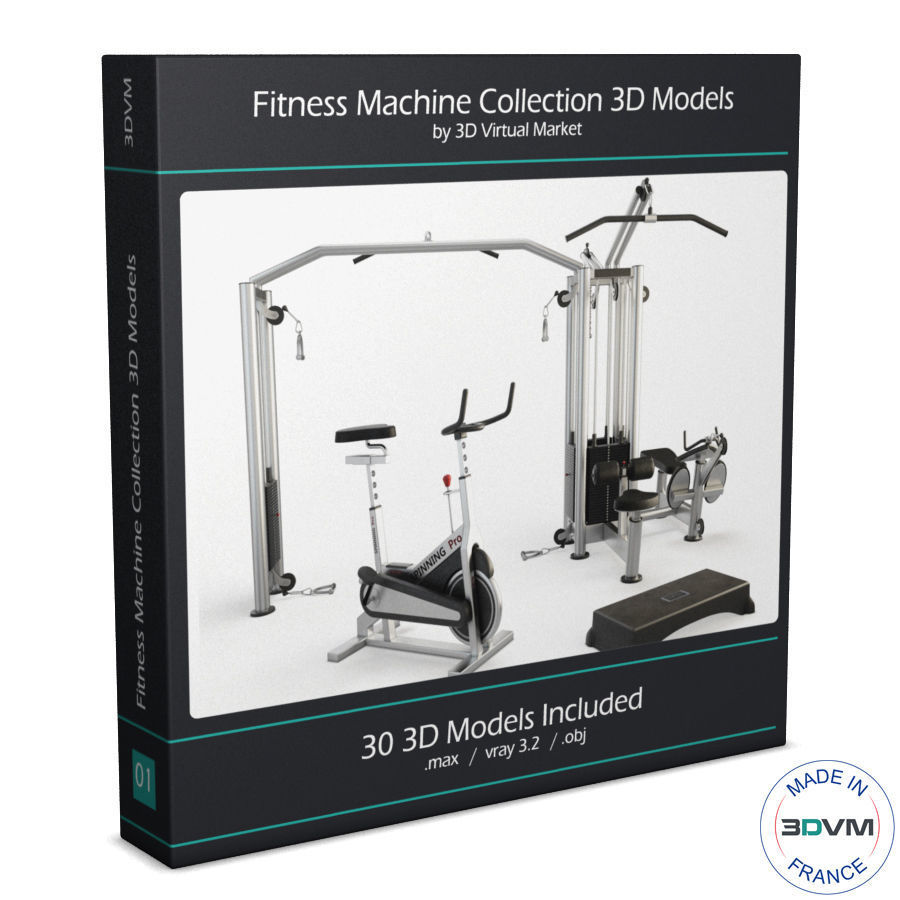 Fitness Machine Room Collection 3D model_1