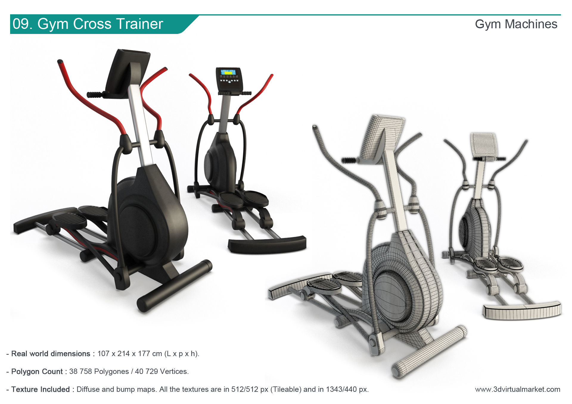 Fitness Machine Room Collection 3D model_10