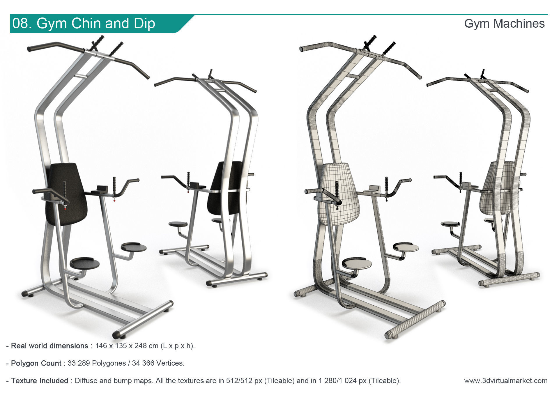 Fitness Machine Room Collection 3D model_9