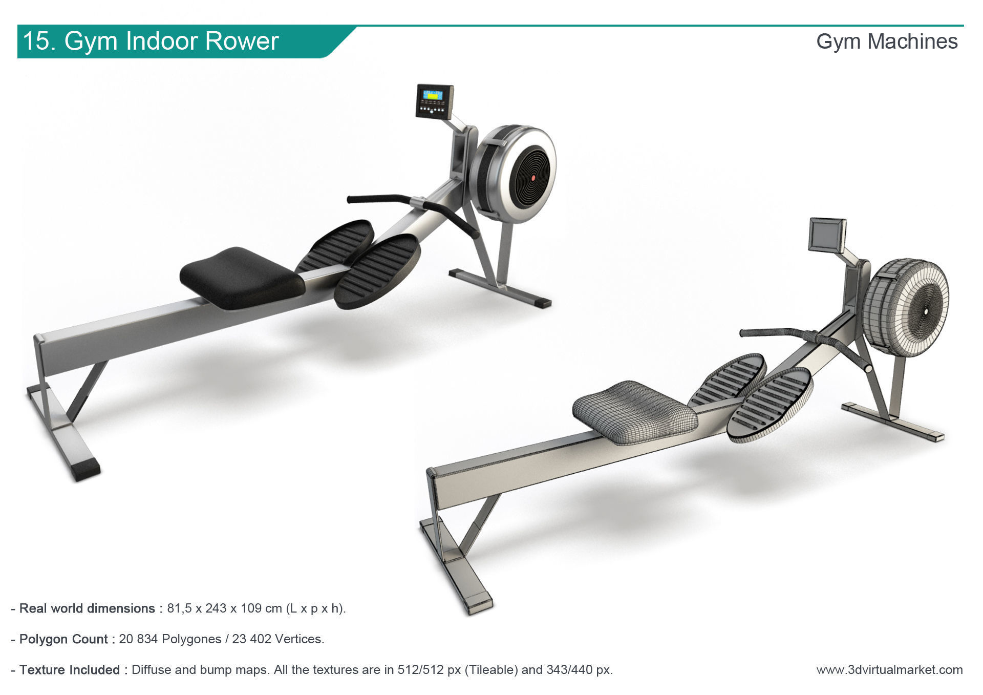 Fitness Machine Room Collection 3D model_16