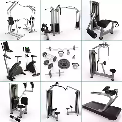 Fitness Machine Room Collection 3D model