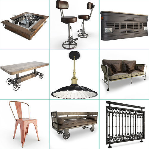 Vintage and Industrial Furniture Collection Segarra 3D model