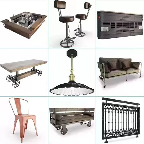 Vintage and Industrial Furniture Collection Segarra 3D model