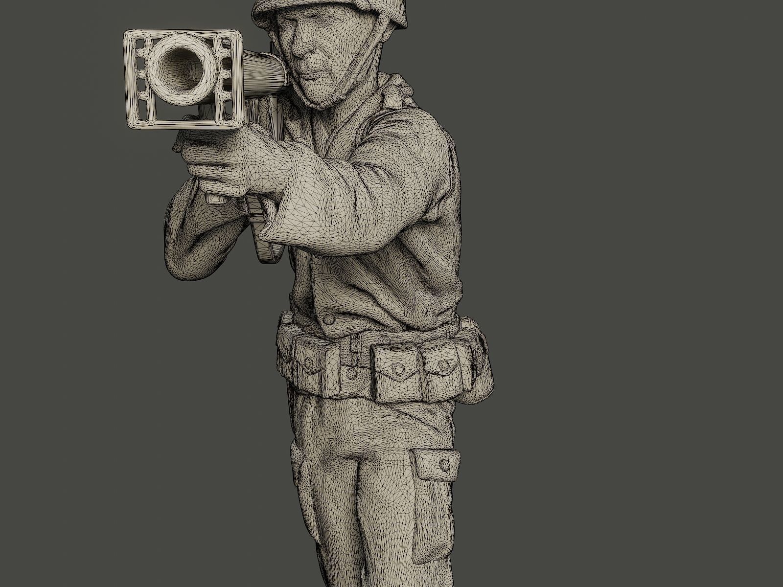 American soldier ww2 Shoot Stand A4 3D print model_11