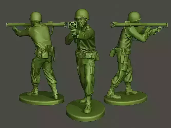 American soldier ww2 Shoot Stand A4 3D print model