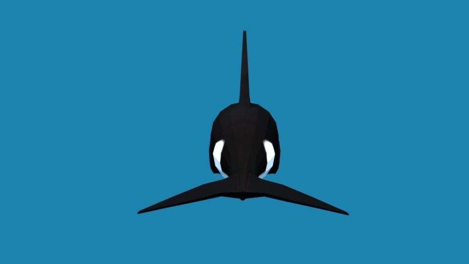Low Poly Cartoon Orca Killer Whale Low-poly 3D model_5