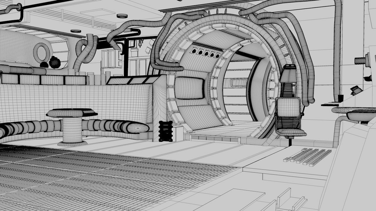 star wars -Millennium Falcon Interior Low-poly 3D model_1