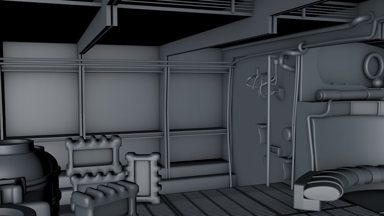 star wars -Millennium Falcon Interior Low-poly 3D model_2