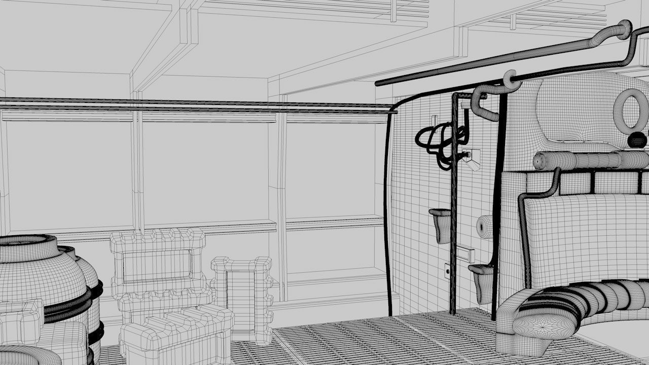 star wars -Millennium Falcon Interior Low-poly 3D model_3