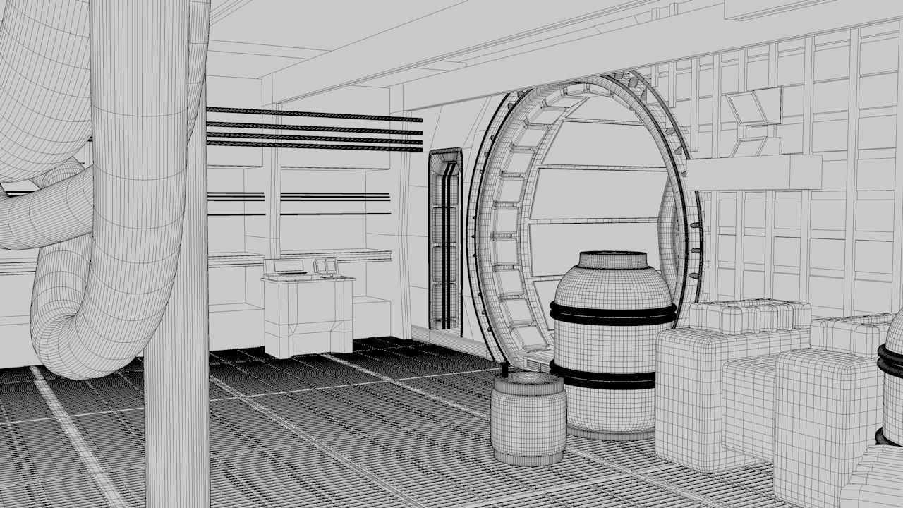 star wars -Millennium Falcon Interior Low-poly 3D model_7