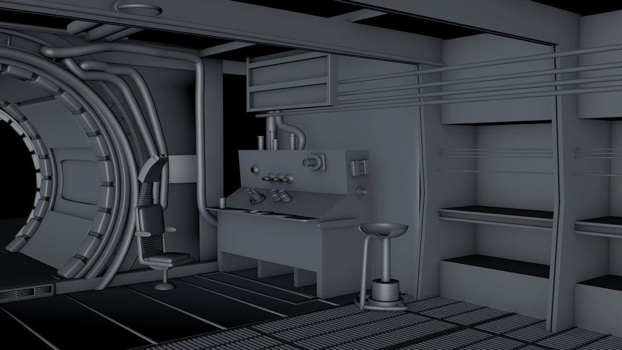 star wars -Millennium Falcon Interior Low-poly 3D model_8