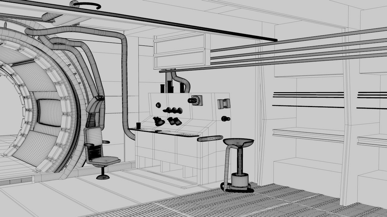 star wars -Millennium Falcon Interior Low-poly 3D model_9