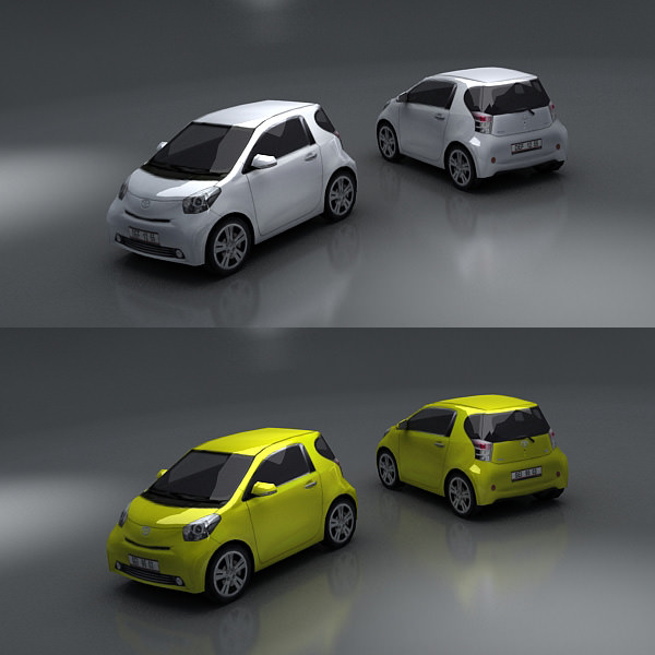 Toyota IQ Low-poly 3D model_1