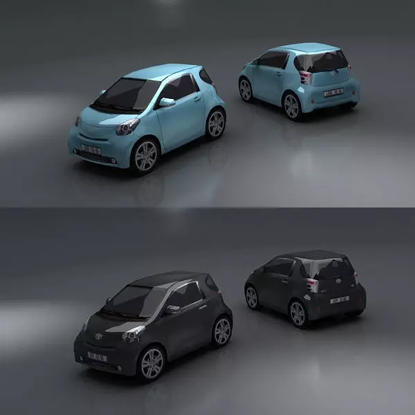 Toyota IQ Low-poly 3D model_0