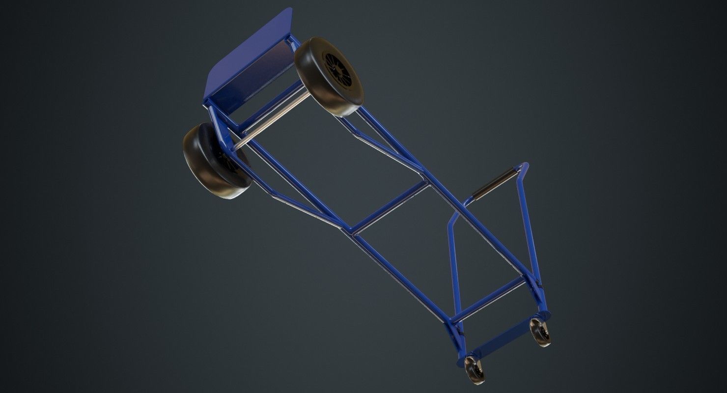 Hand Truck 3 Untextured 3D model_4