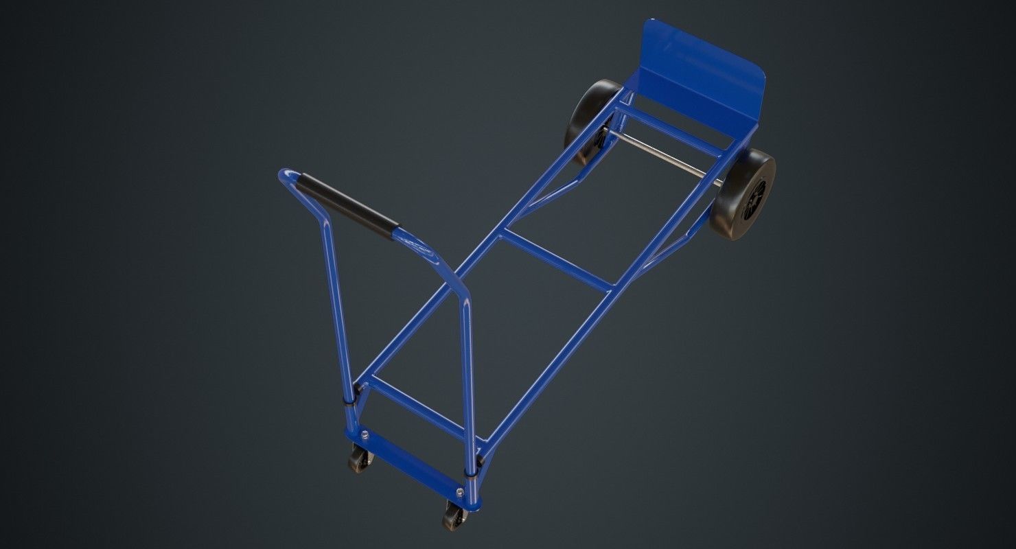 Hand Truck 3 Untextured 3D model_2