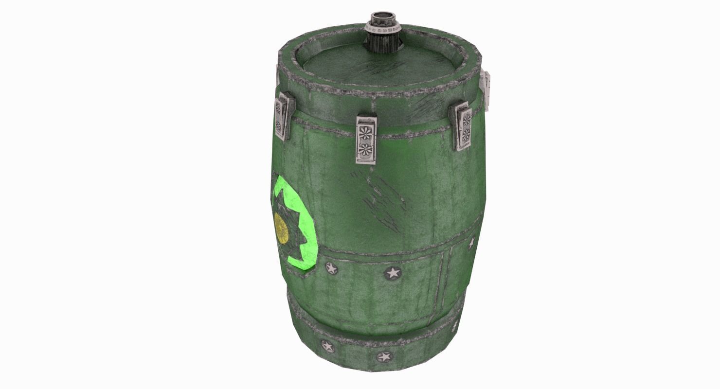 Mysterious Barrel Low-poly 3D model_4