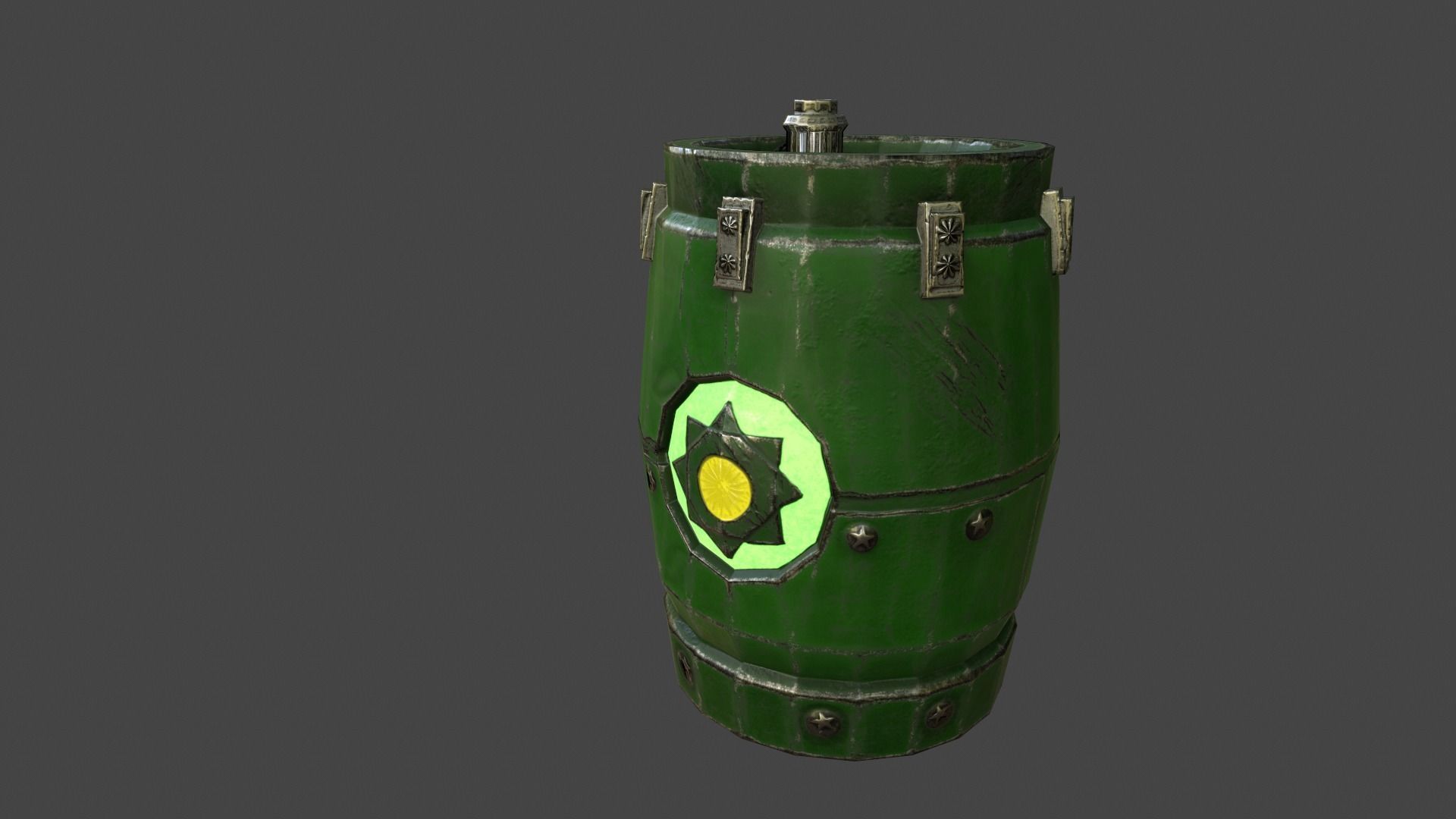 Mysterious Barrel Low-poly 3D model_19