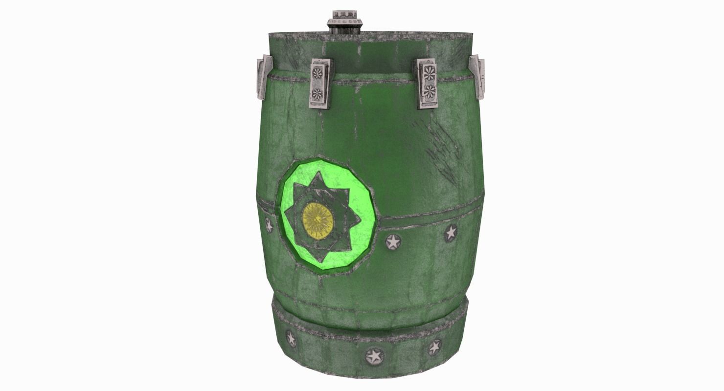 Mysterious Barrel Low-poly 3D model_2