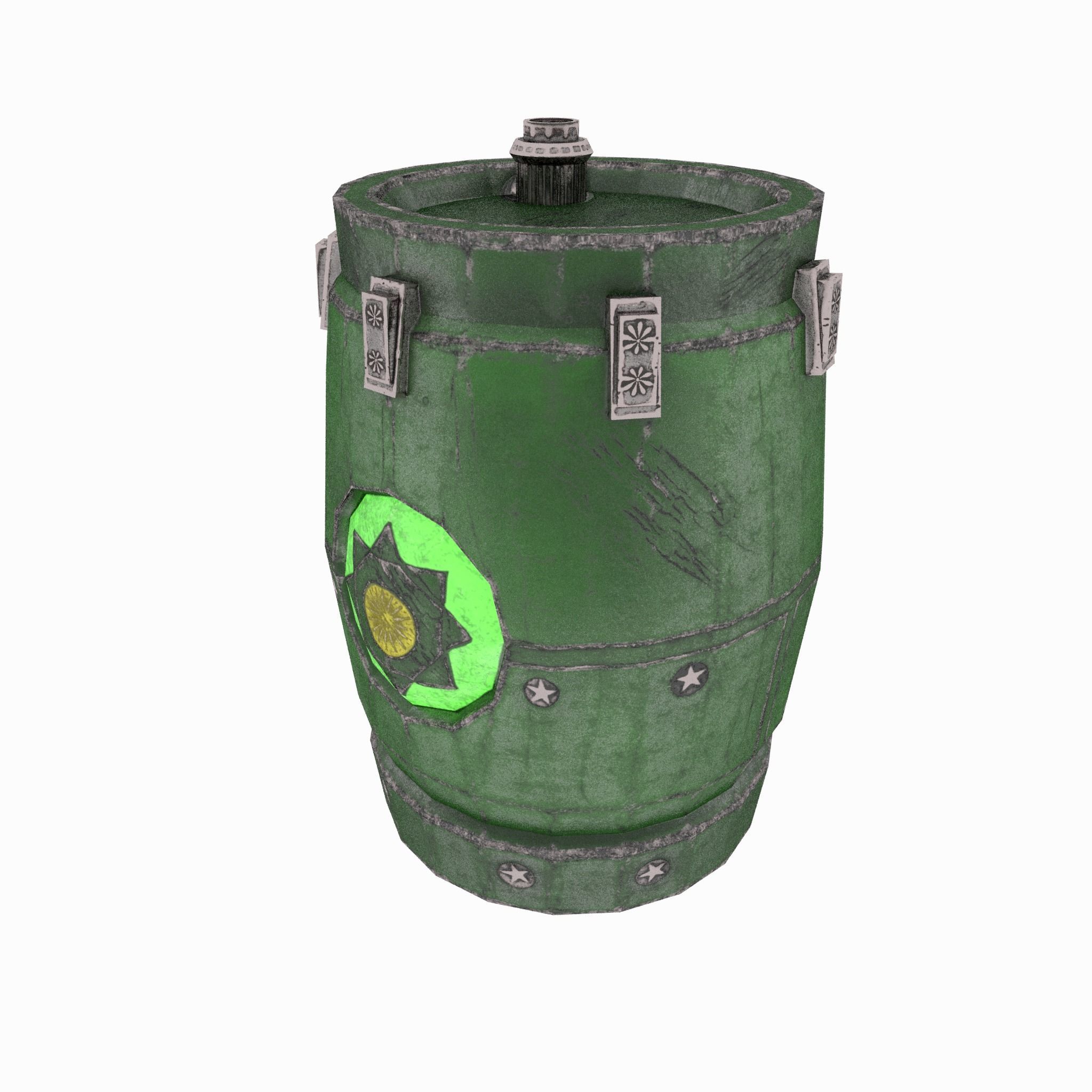 Mysterious Barrel Low-poly 3D model_18