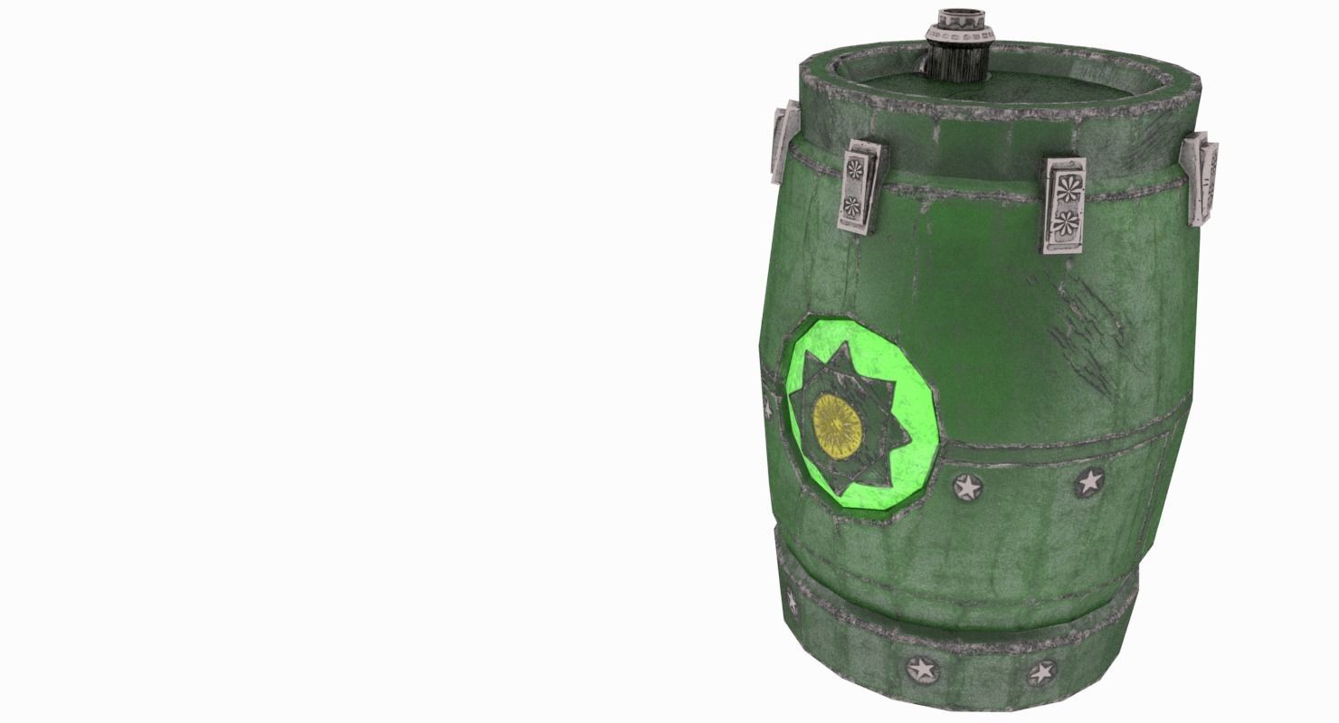 Mysterious Barrel Low-poly 3D model_3