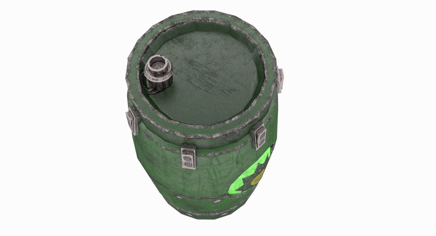 Mysterious Barrel Low-poly 3D model_7