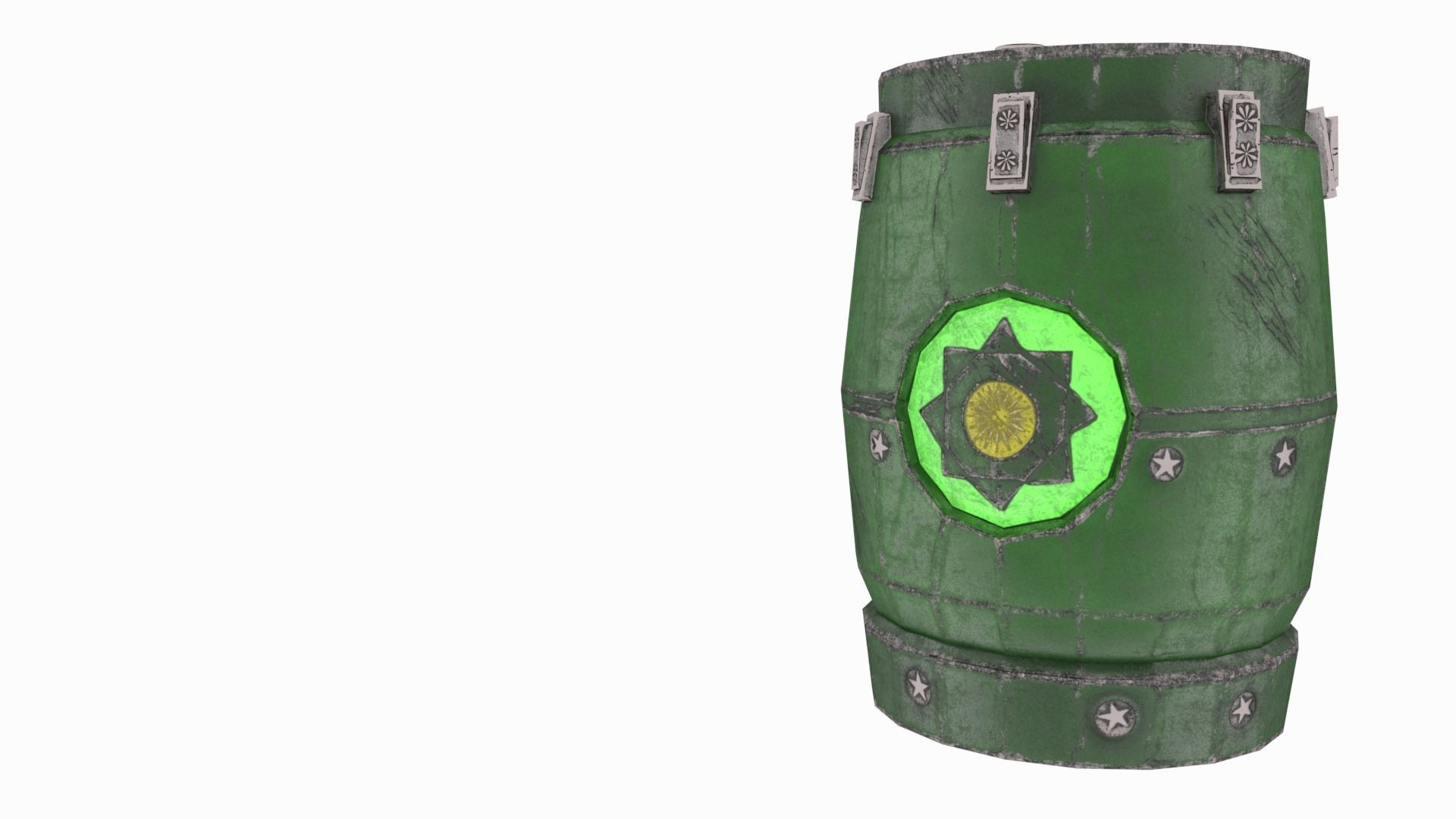 Mysterious Barrel Low-poly 3D model_17