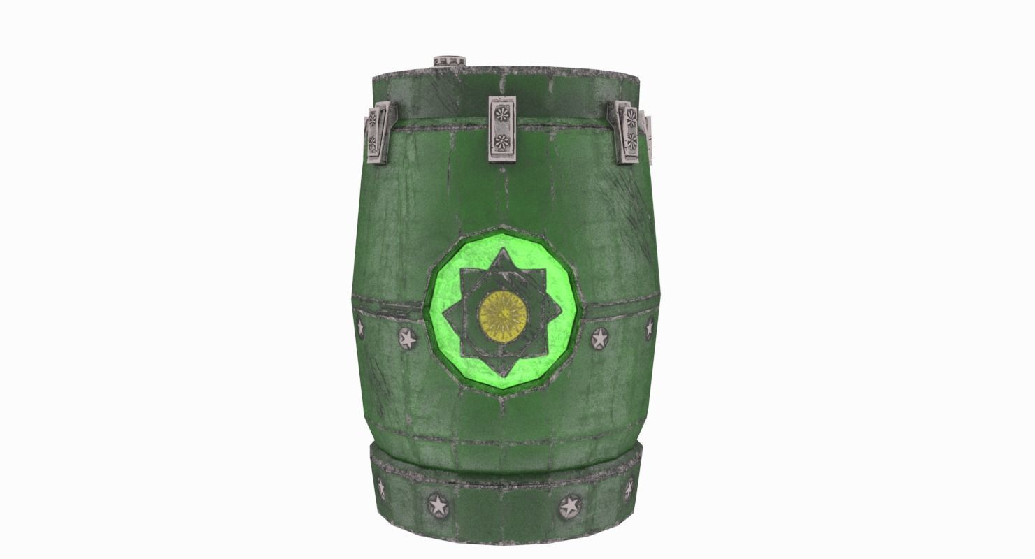 Mysterious Barrel Low-poly 3D model_5