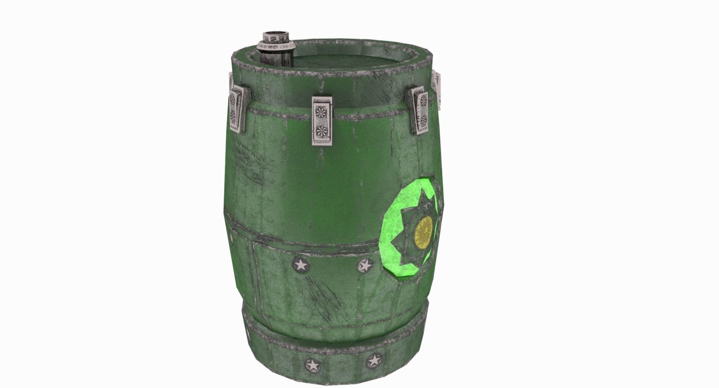 Mysterious Barrel Low-poly 3D model_6