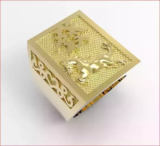 jewelry gold ring with horse Free 3D model