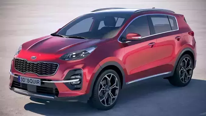 Kia Sportage with interior 2019 3D model