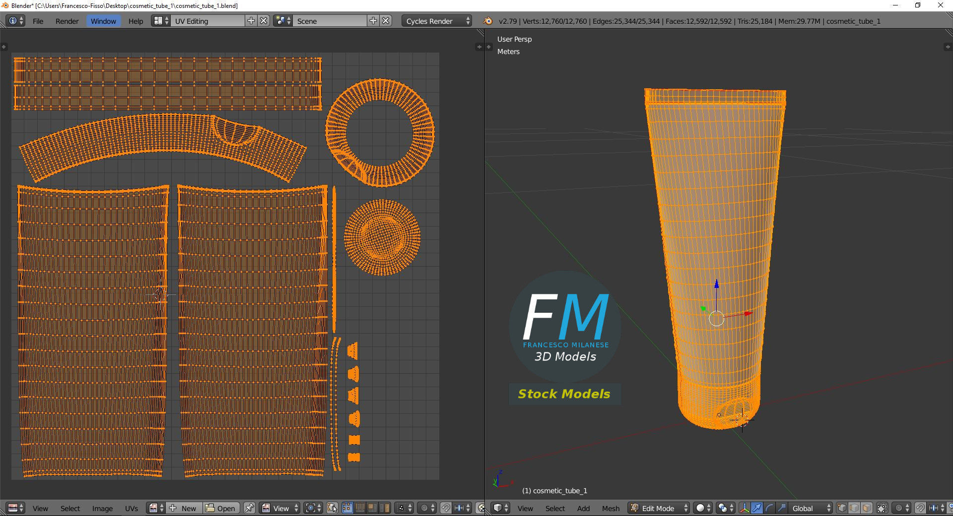 Cosmetic tube 1 3D model_10