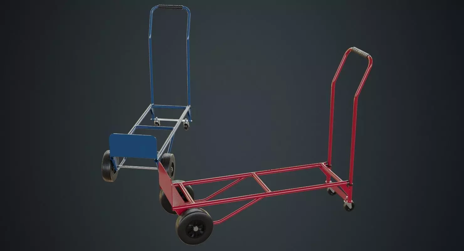 Hand Truck 3A Low-poly 3D model_0