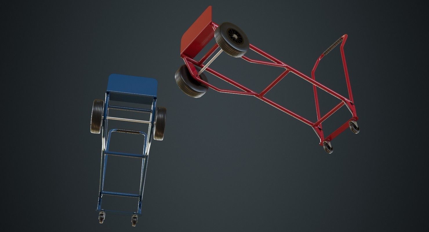 Hand Truck 3A Low-poly 3D model_2