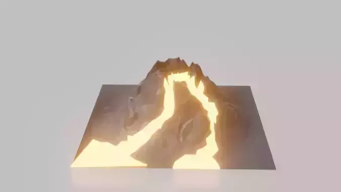 Low Poly Volcano Free low-poly 3D model