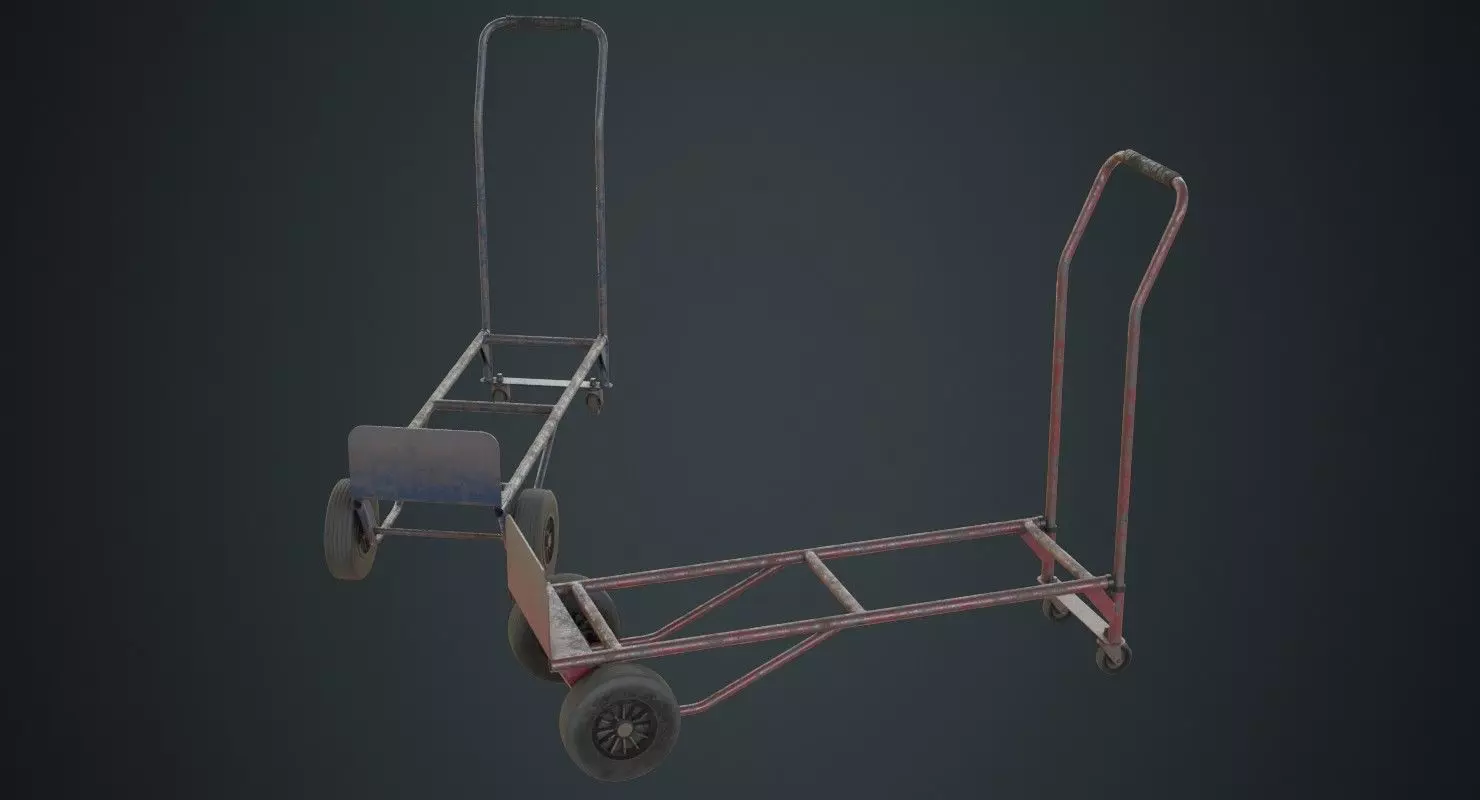Hand Truck 3B Low-poly 3D model_0