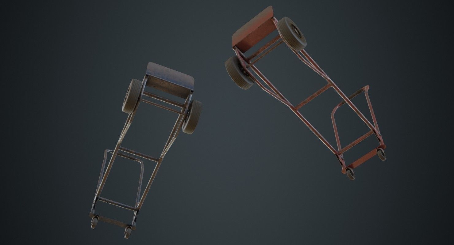 Hand Truck 3B Low-poly 3D model_2