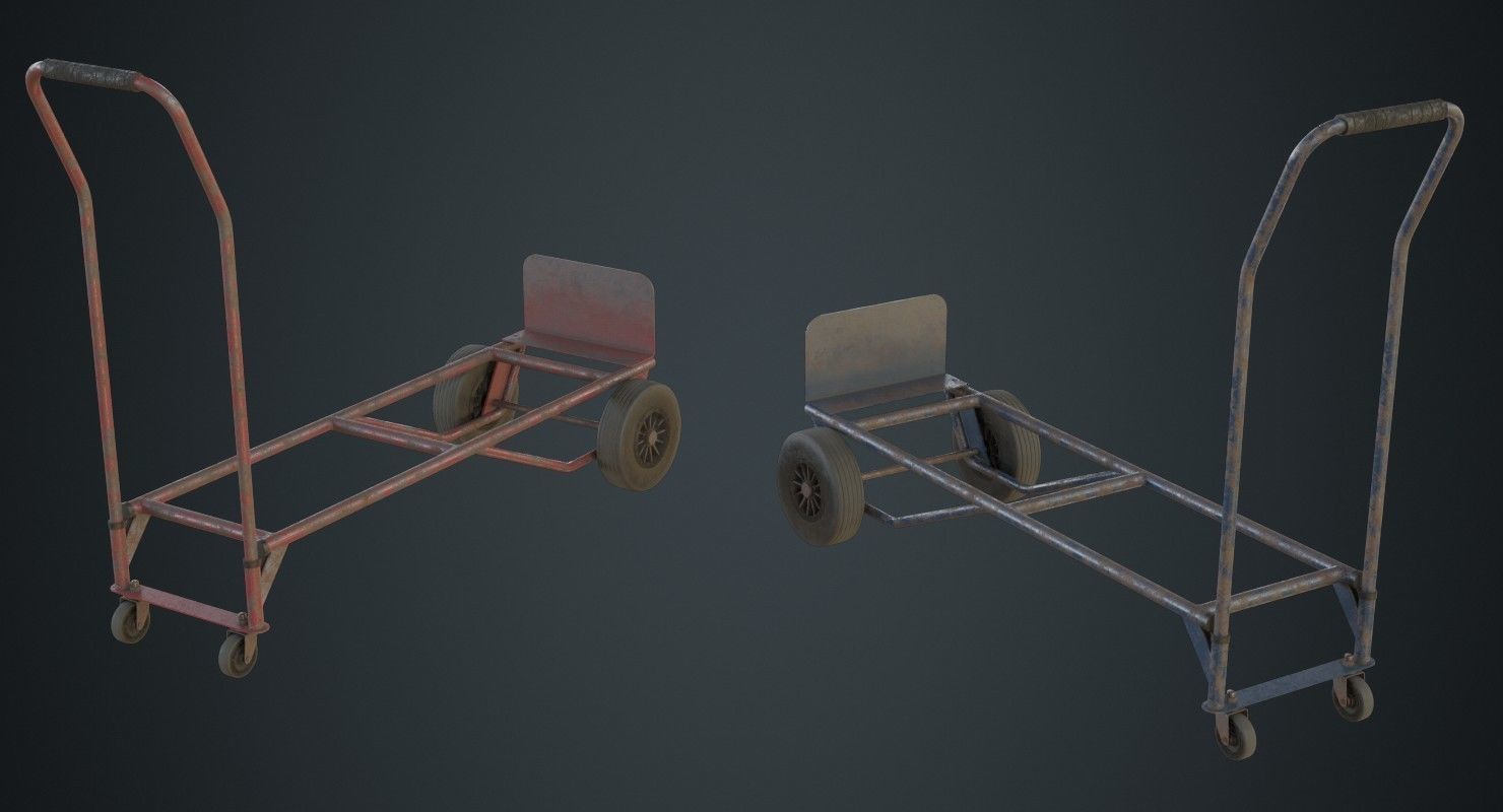 Hand Truck 3B Low-poly 3D model_1