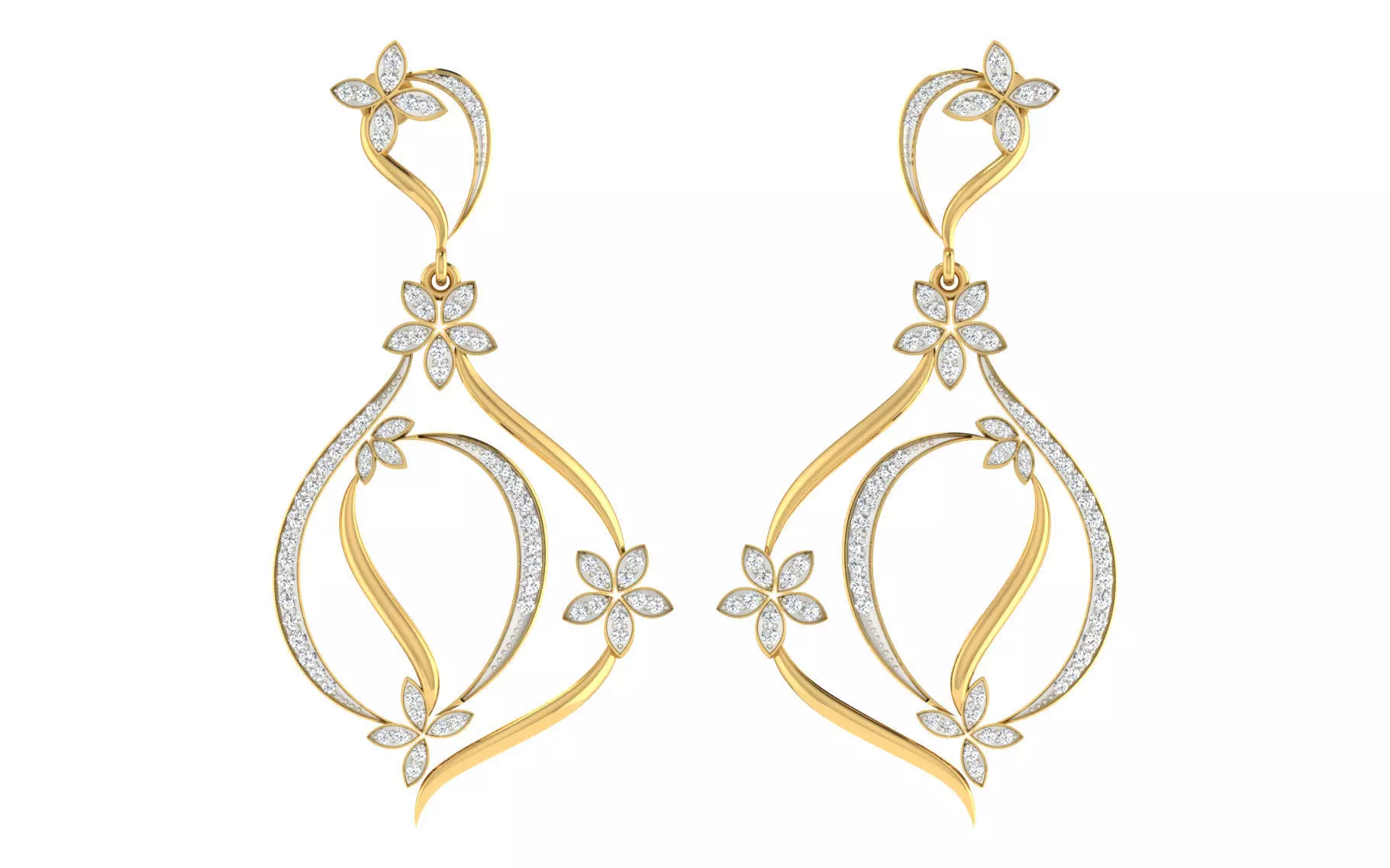 Women long  earrings 3dm render detail 3D print model 3D print model_0