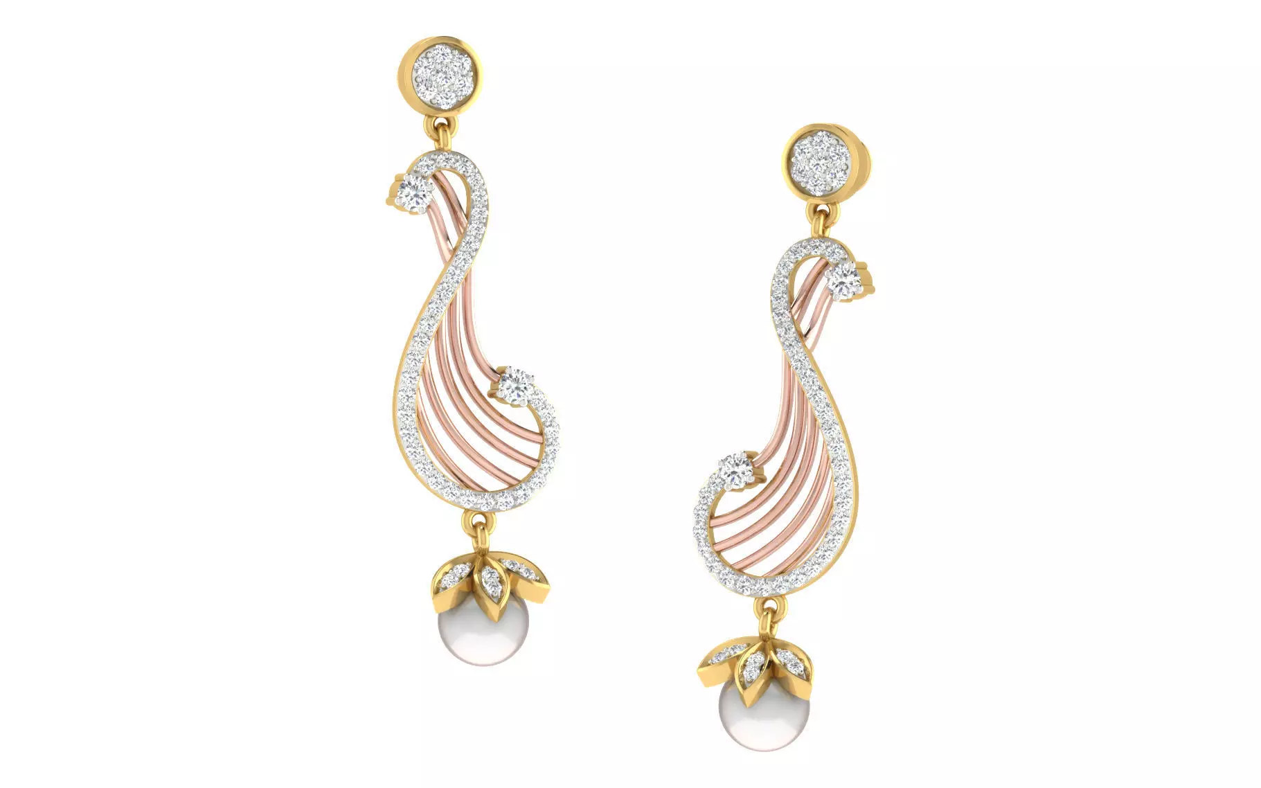 Women long earrings 3dm render detail 3D print model 3D print model_0