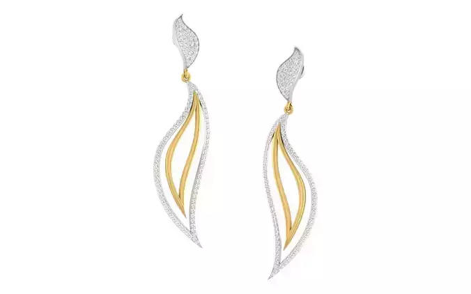 Women long earrings 3dm render detail 3D print model 3D print model