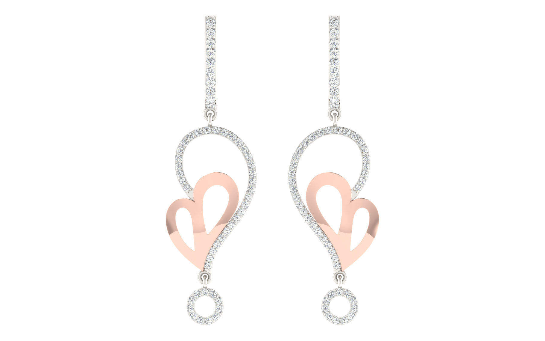 Women long earrings 3dm render detail 3D print model 3D print model_2