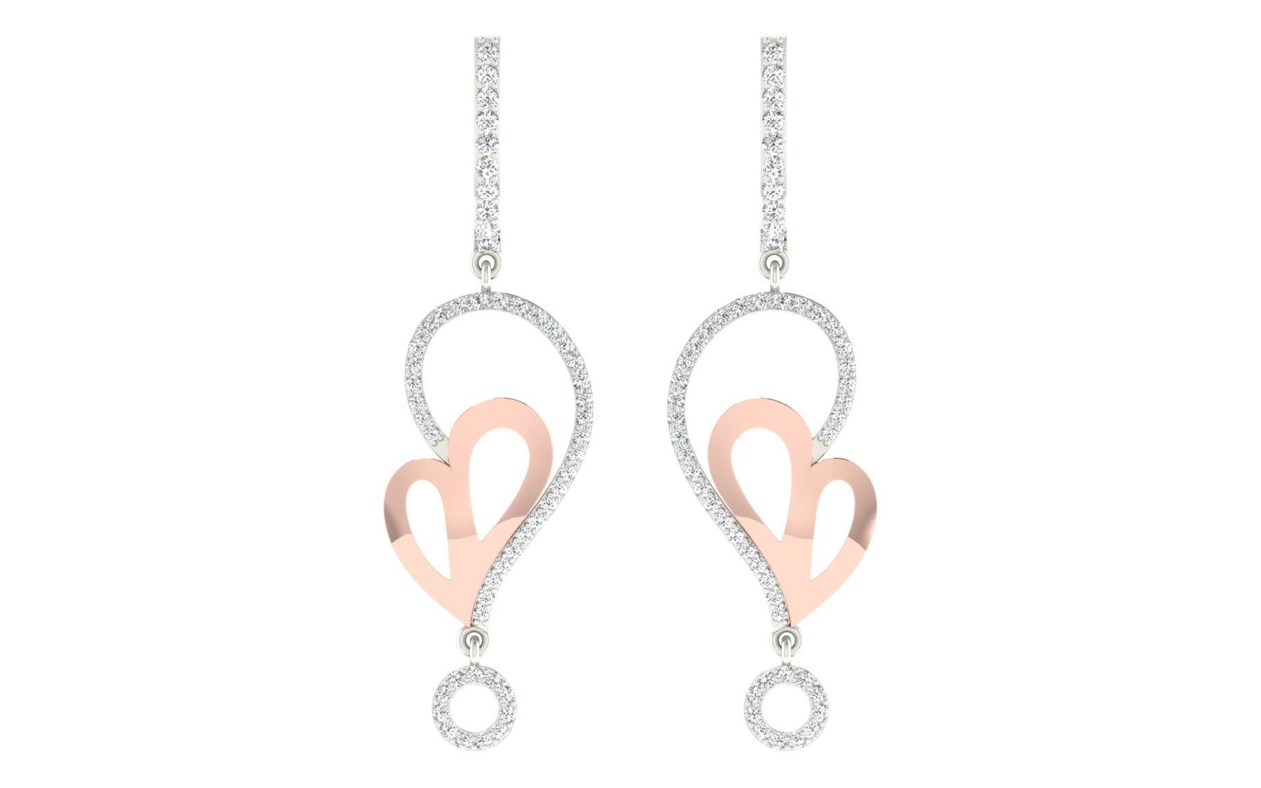 Women long earrings 3dm render detail 3D print model 3D print model_3