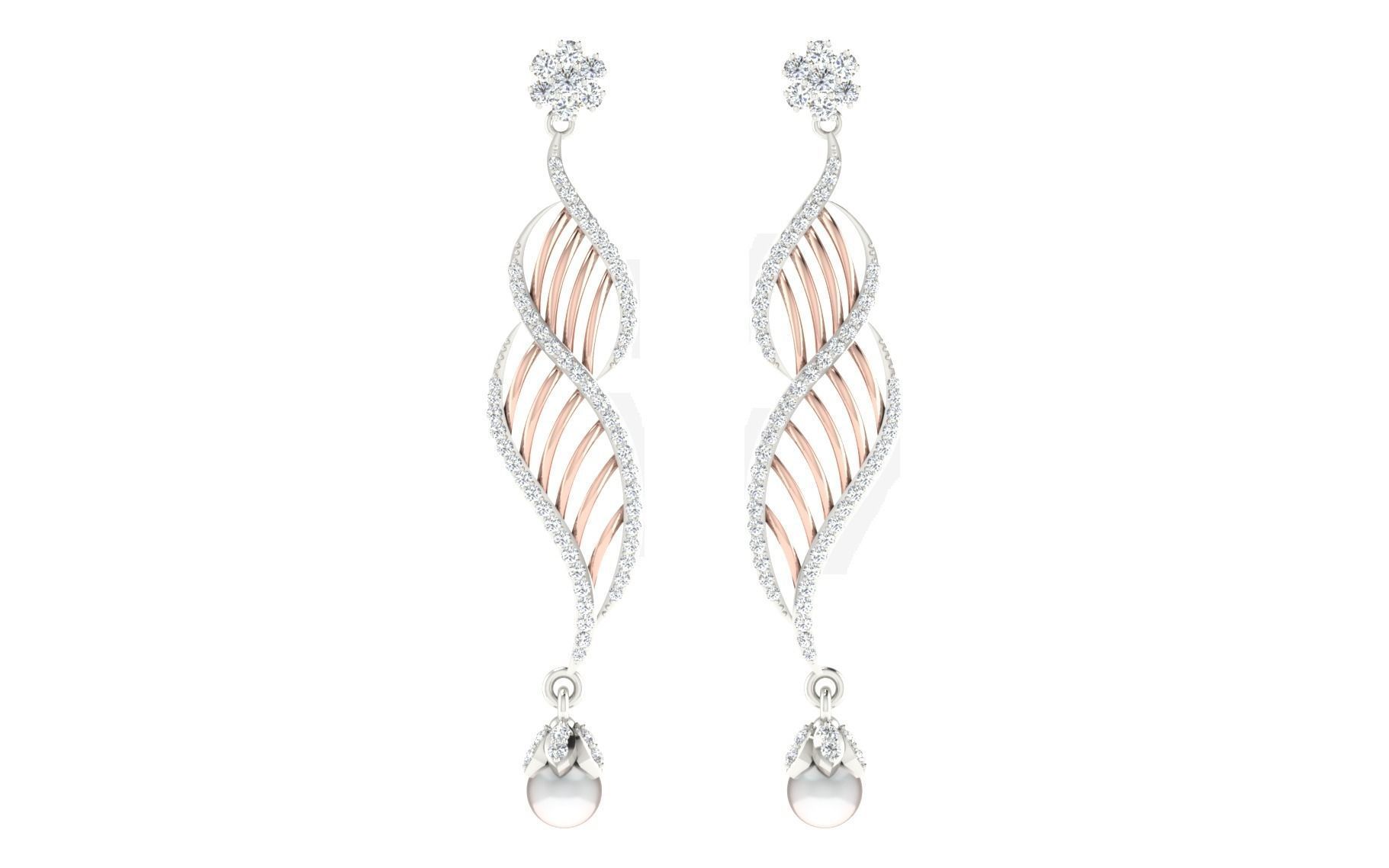 Women long earrings 3dm render detail 3D print model 3D print model_3