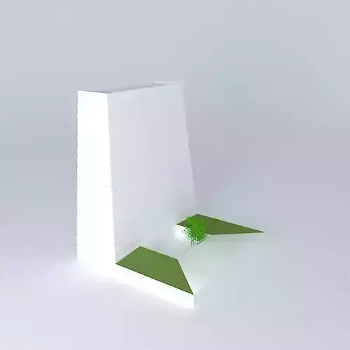 Prism building with plant in middle Free 3D model