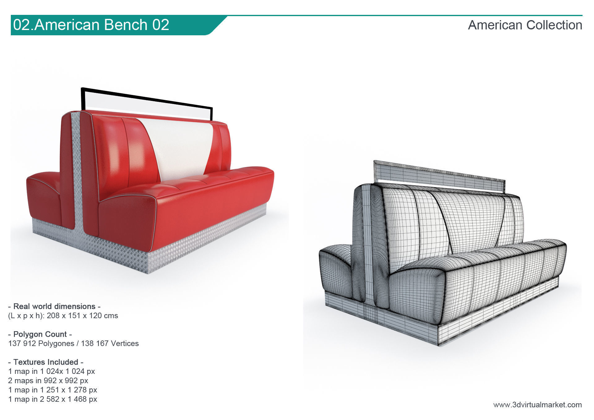 American Diner Restaurant Collection 3D model_4