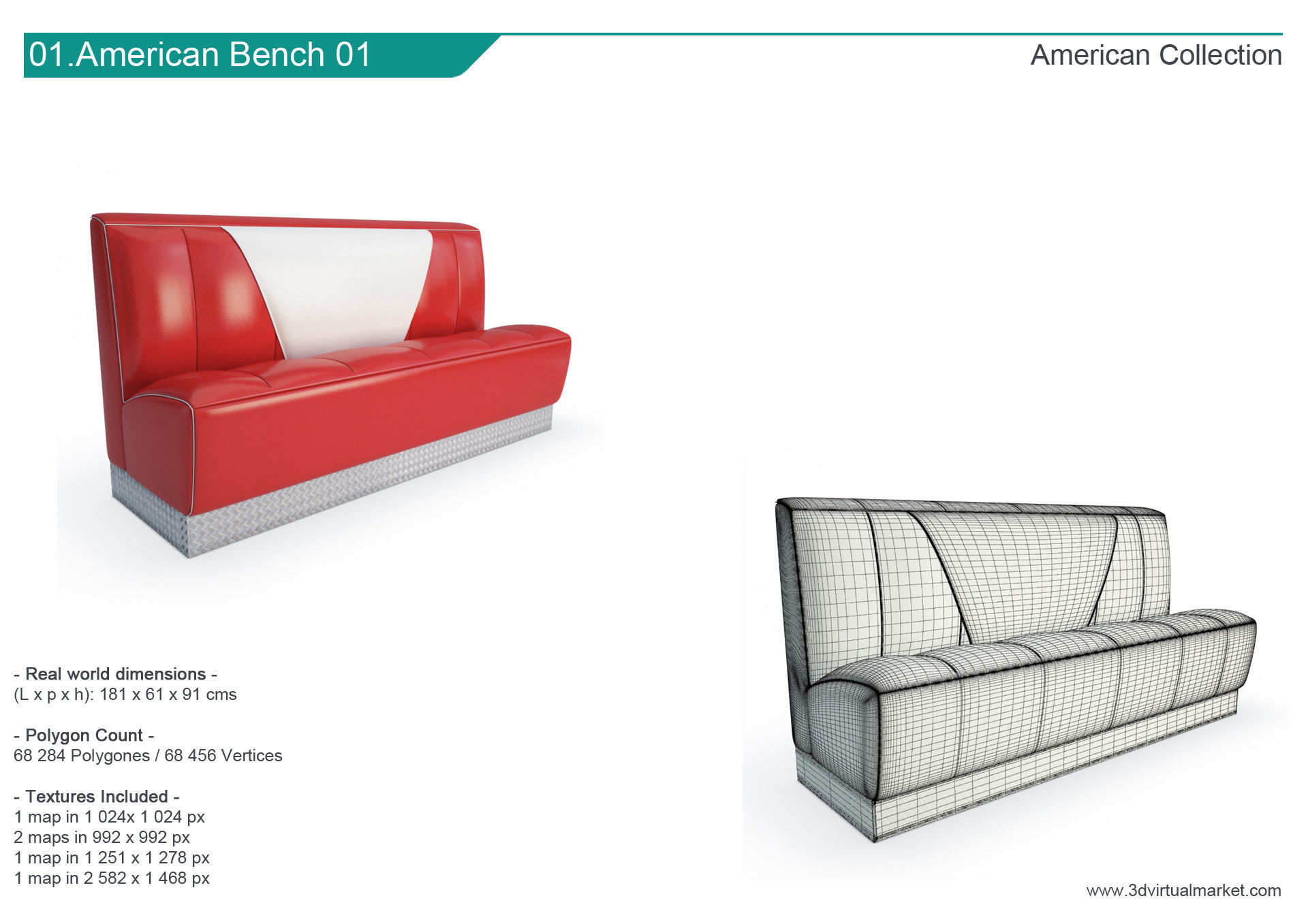 American Diner Restaurant Collection 3D model_3
