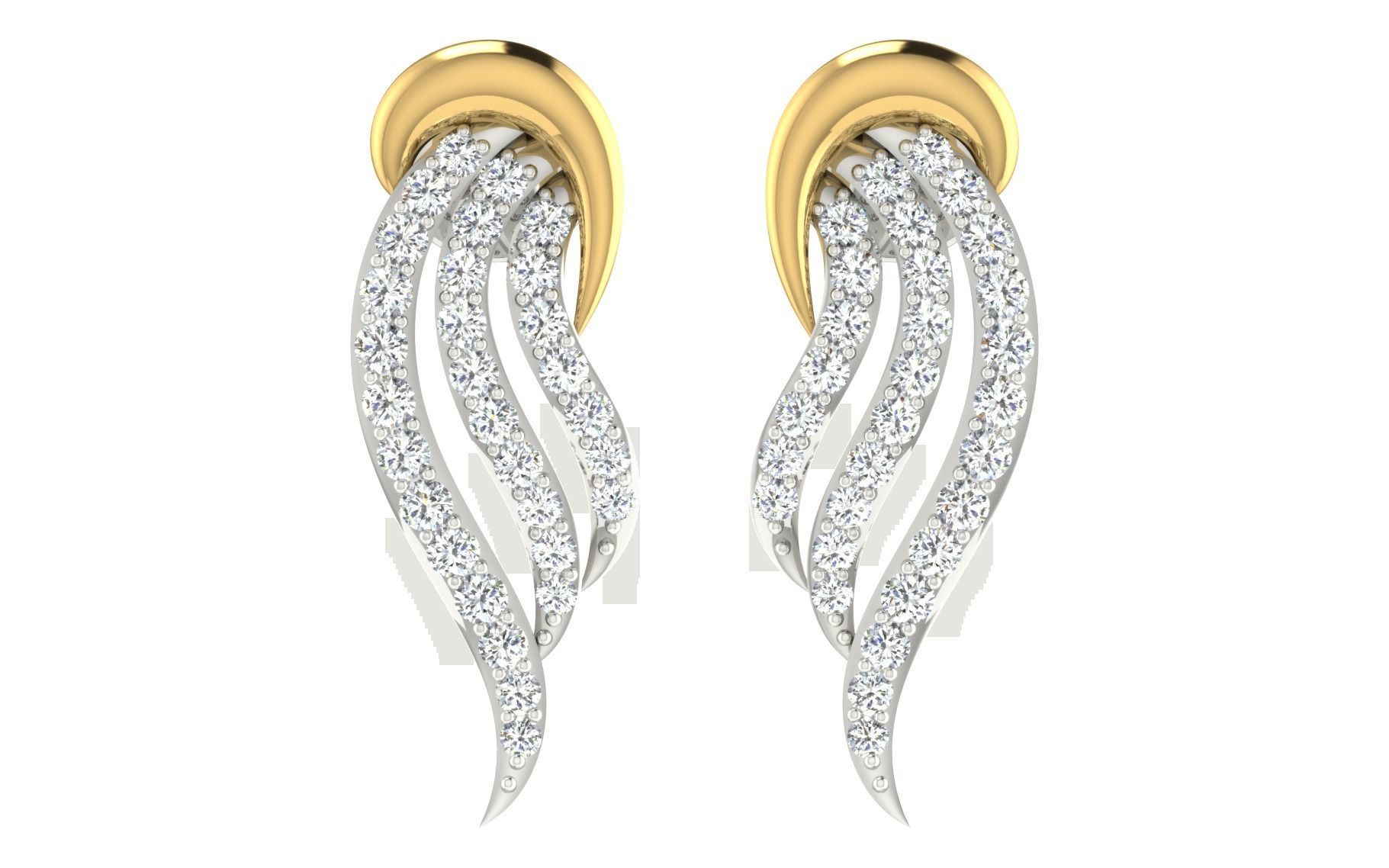 Women earrings 3dm render detail 3D print model 3D print model_3