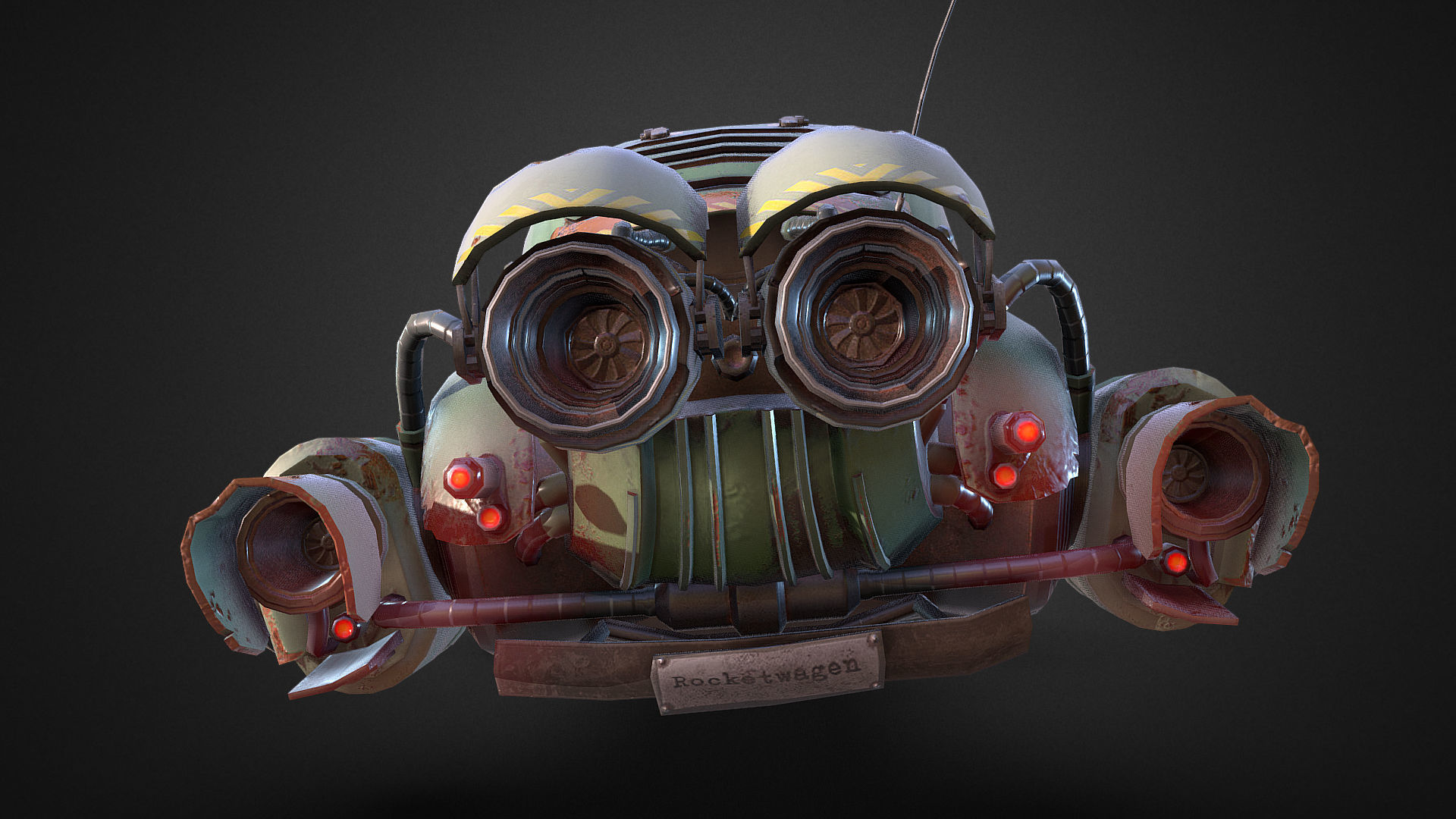 Rocketwagen VW Beetle Hovercraft Low-poly 3D Model Low-poly 3D model_6